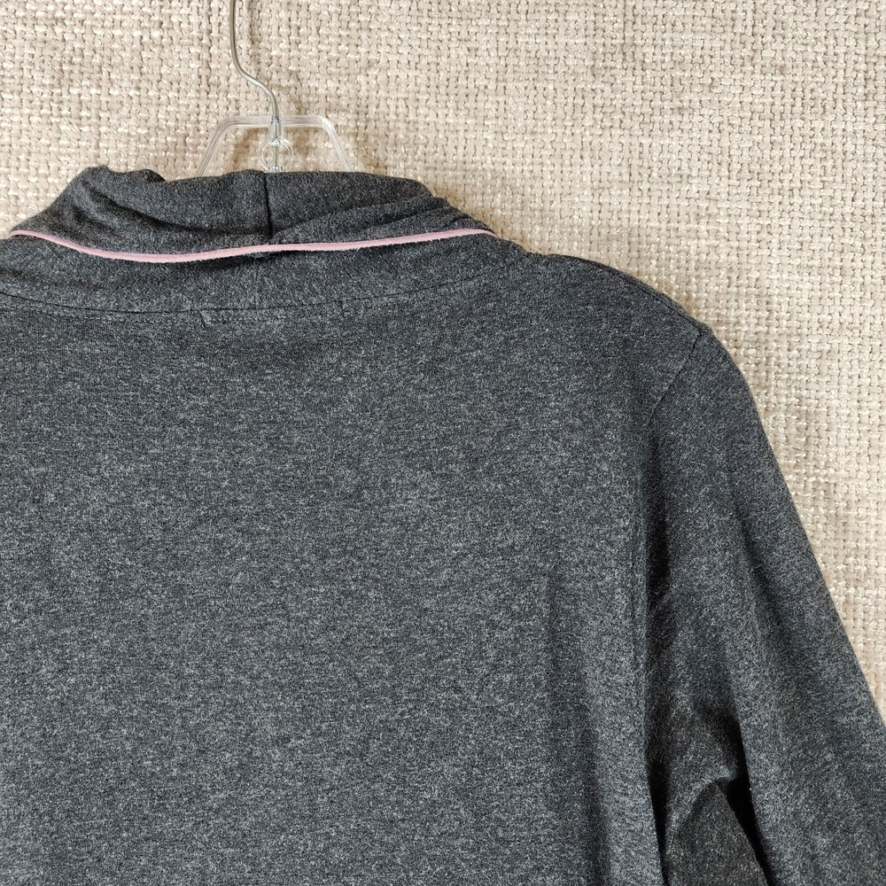 PACT Organic Cotton Wrap Robe Womens Medium Gray Stretch Pockets Comfy - Picture 8 of 11
